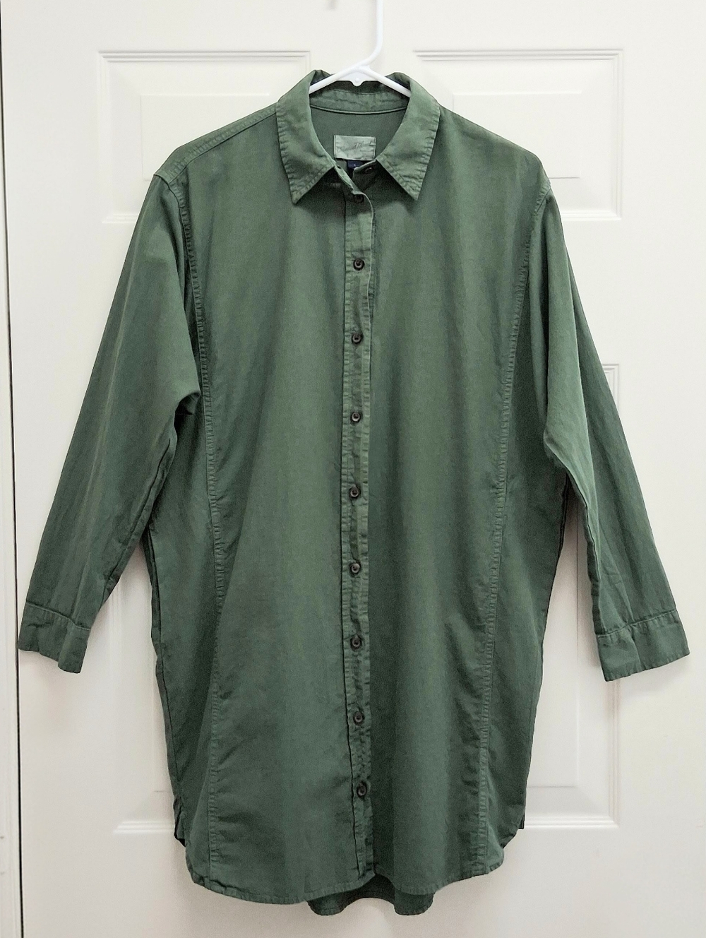 Universal Thread Linen Blend Shirt Dress Green Small Safari Utility Boho Pockets